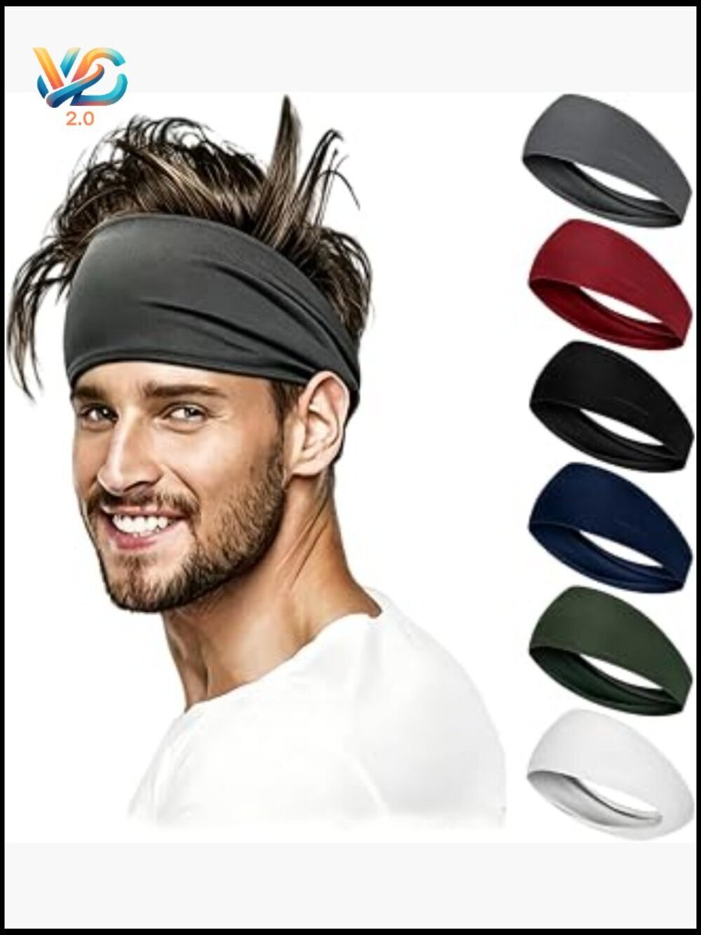 6 Pack Sweat Headbands for Men Gym Workout Sport Hairband Running Cycling